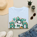 Boo Ghost Graphic T-Shirt — Cute Teal Glitter Halloween Tee