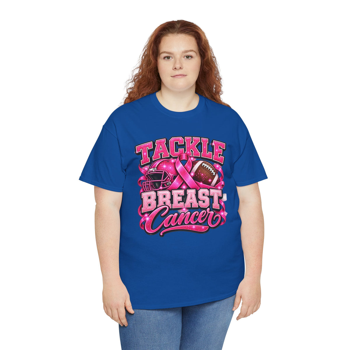 T-Shirt — "Tackle Breast Cancer" Pink Football Awareness Tee