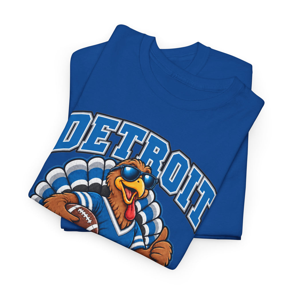 Detroit Thanksgiving Football Tee — Turkey Mascot Game Day Shirt