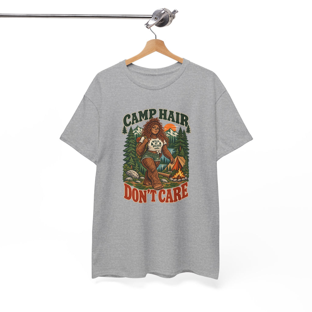 Camp Hair Don't Care T-Shirt — Retro Camping Graphic Tee