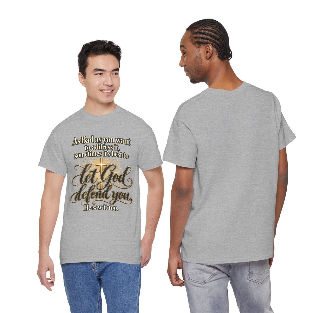 Let God Defend You Inspirational Christian T-Shirt