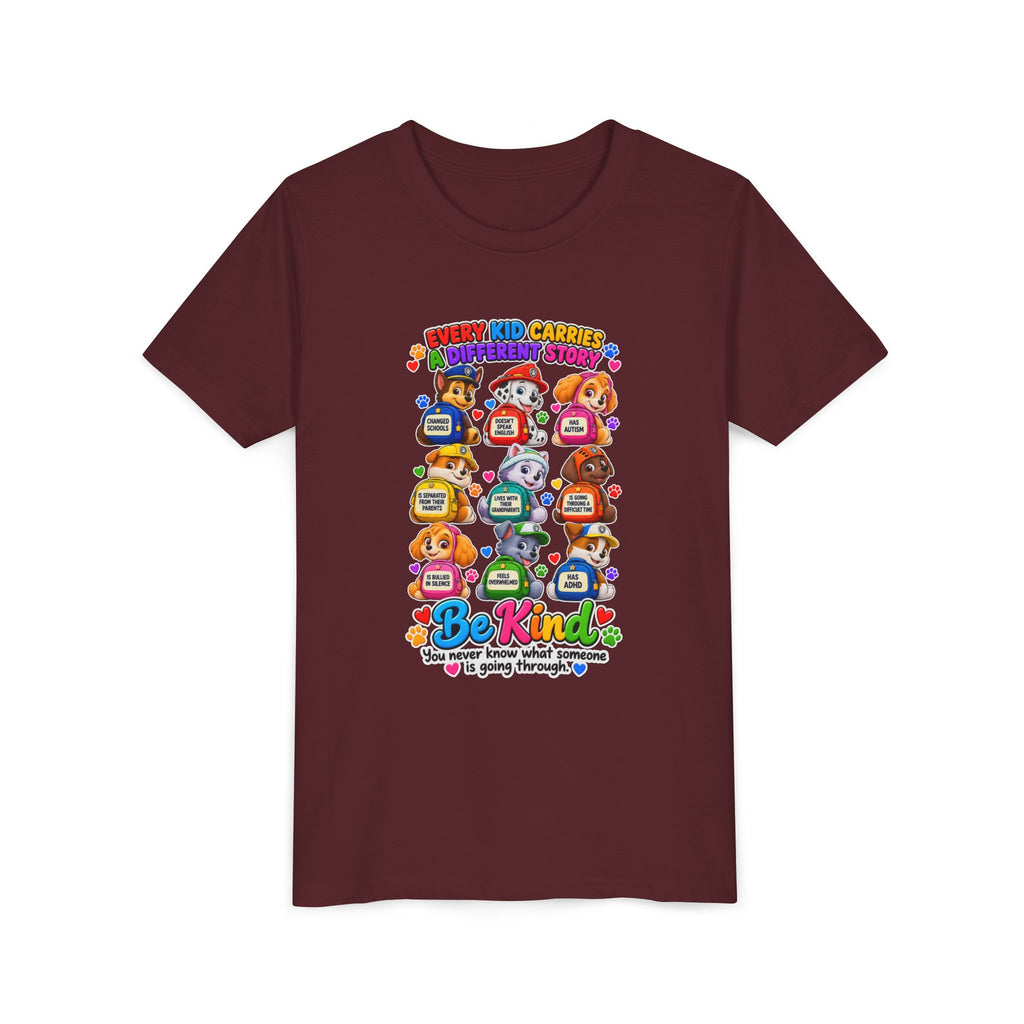 Be Kind Youth Short Sleeve Tee – Colorful Cartoon Character Shirt