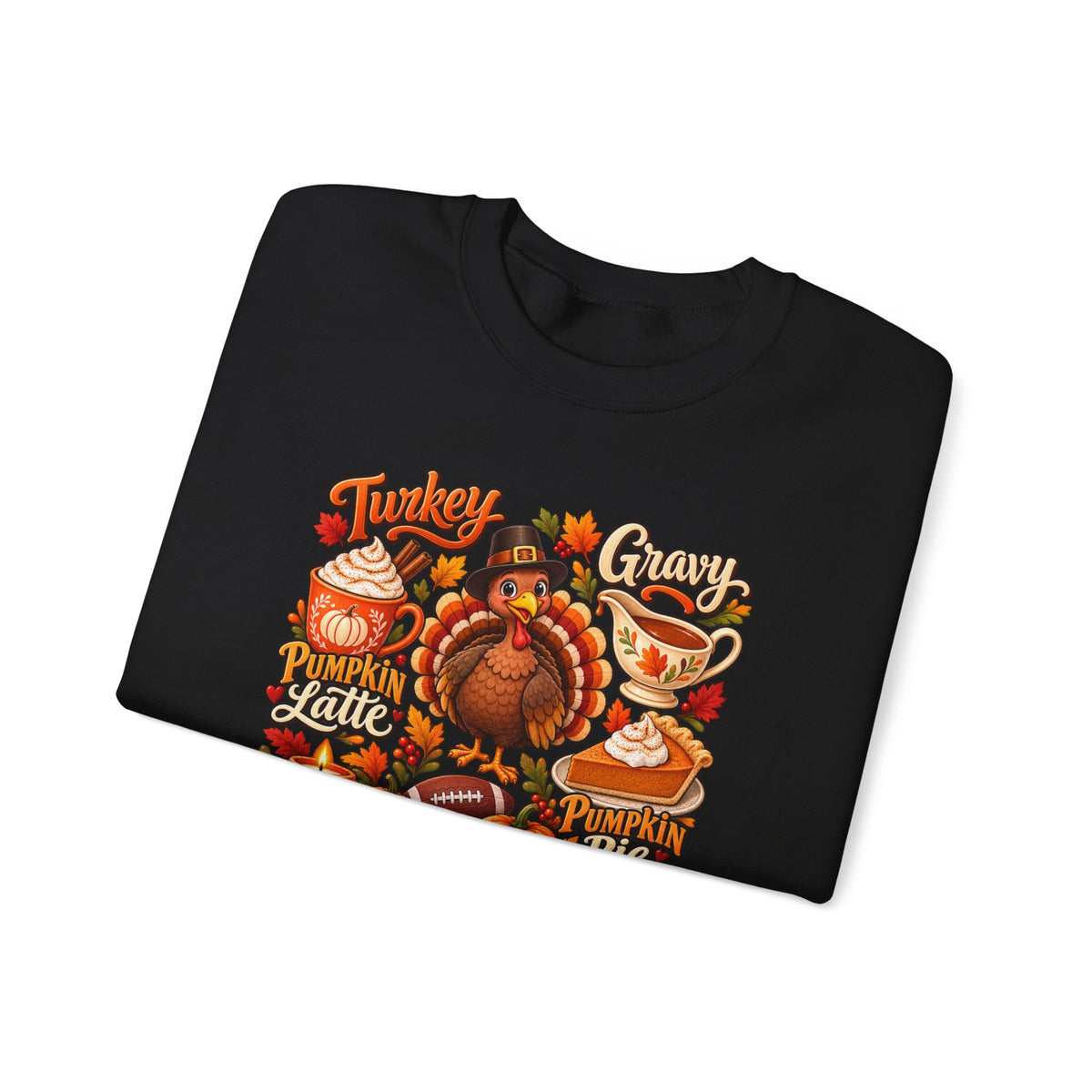 Thankful Thanksgiving Sweatshirt — Cute Turkey & Fall Harvest Crewneck