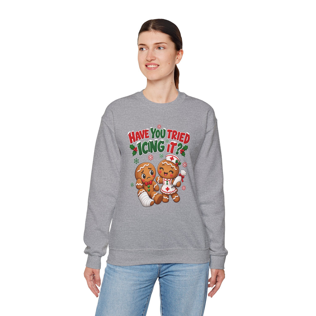 Have You Tried Icing It? Gingerbread Couple Christmas Sweatshirt