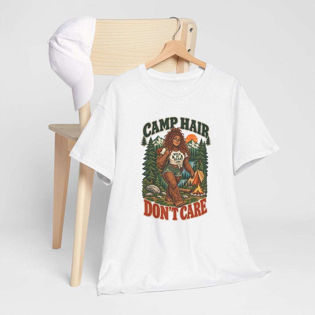 Camp Hair Don't Care T-Shirt — Retro Camping Graphic Tee