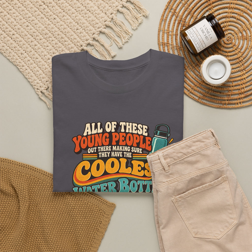 Retro 70s-80s Funny Water Bottle Tee — "Coolest Water Bottle" Graphic T-Shirt