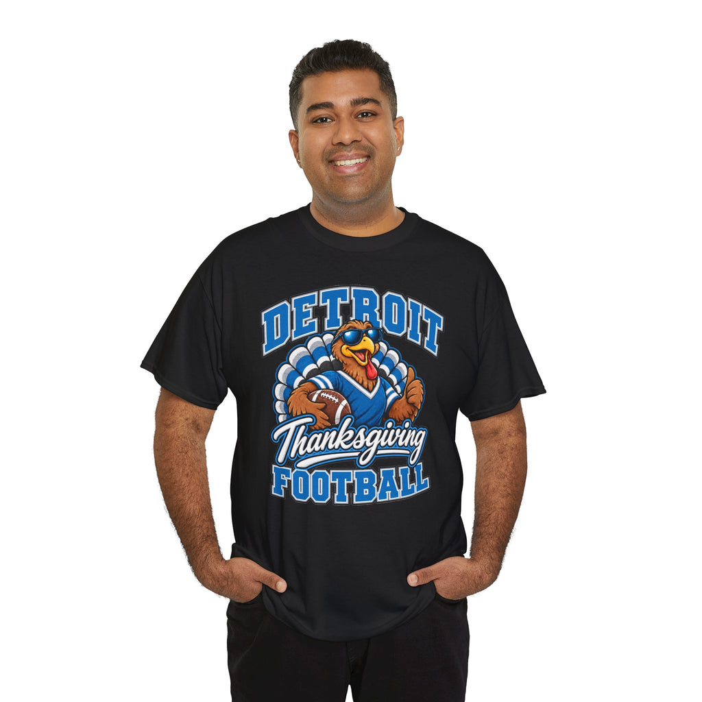 Detroit Thanksgiving Football Tee — Turkey Mascot Game Day Shirt