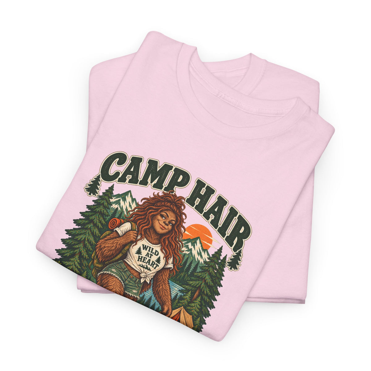 Camp Hair Don't Care T-Shirt — Retro Camping Graphic Tee