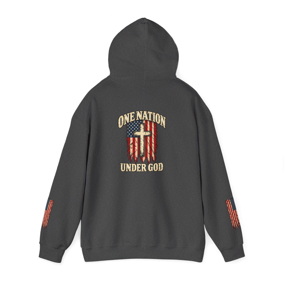 One Nation Under God Patriotic Cross Hoodie