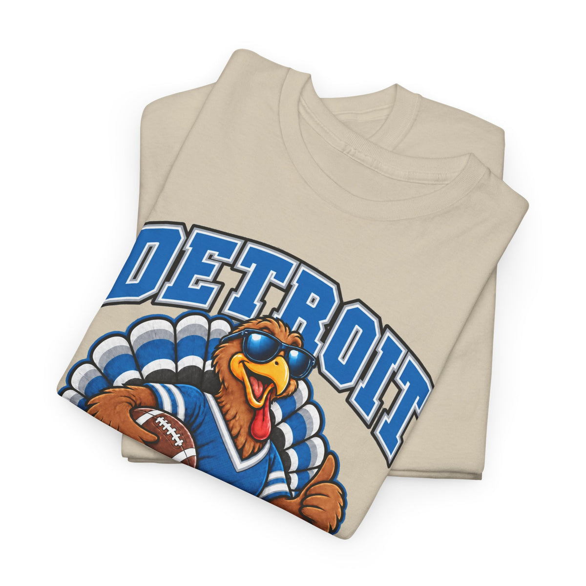 Detroit Thanksgiving Football Tee — Turkey Mascot Game Day Shirt