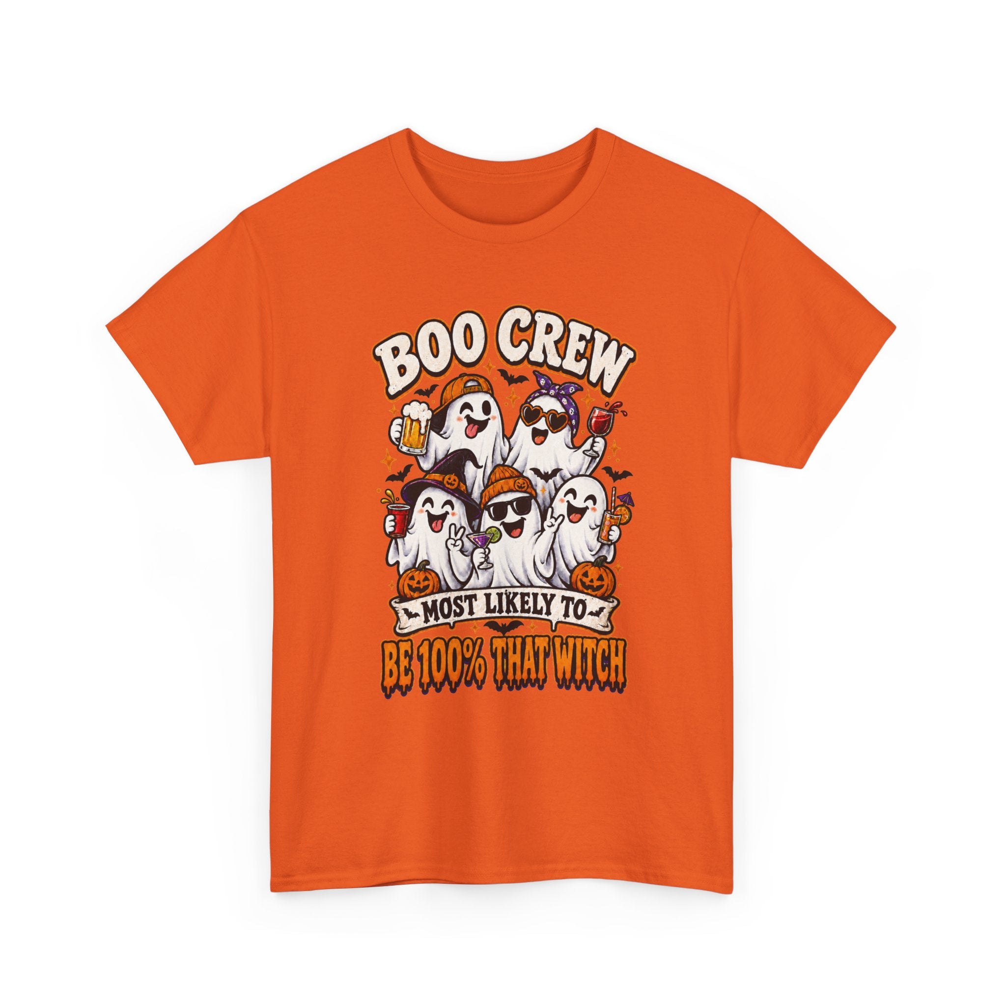 Boo Crew Halloween T-Shirt – "Most Likely To Be 100% That Witch" Ghosts Tee