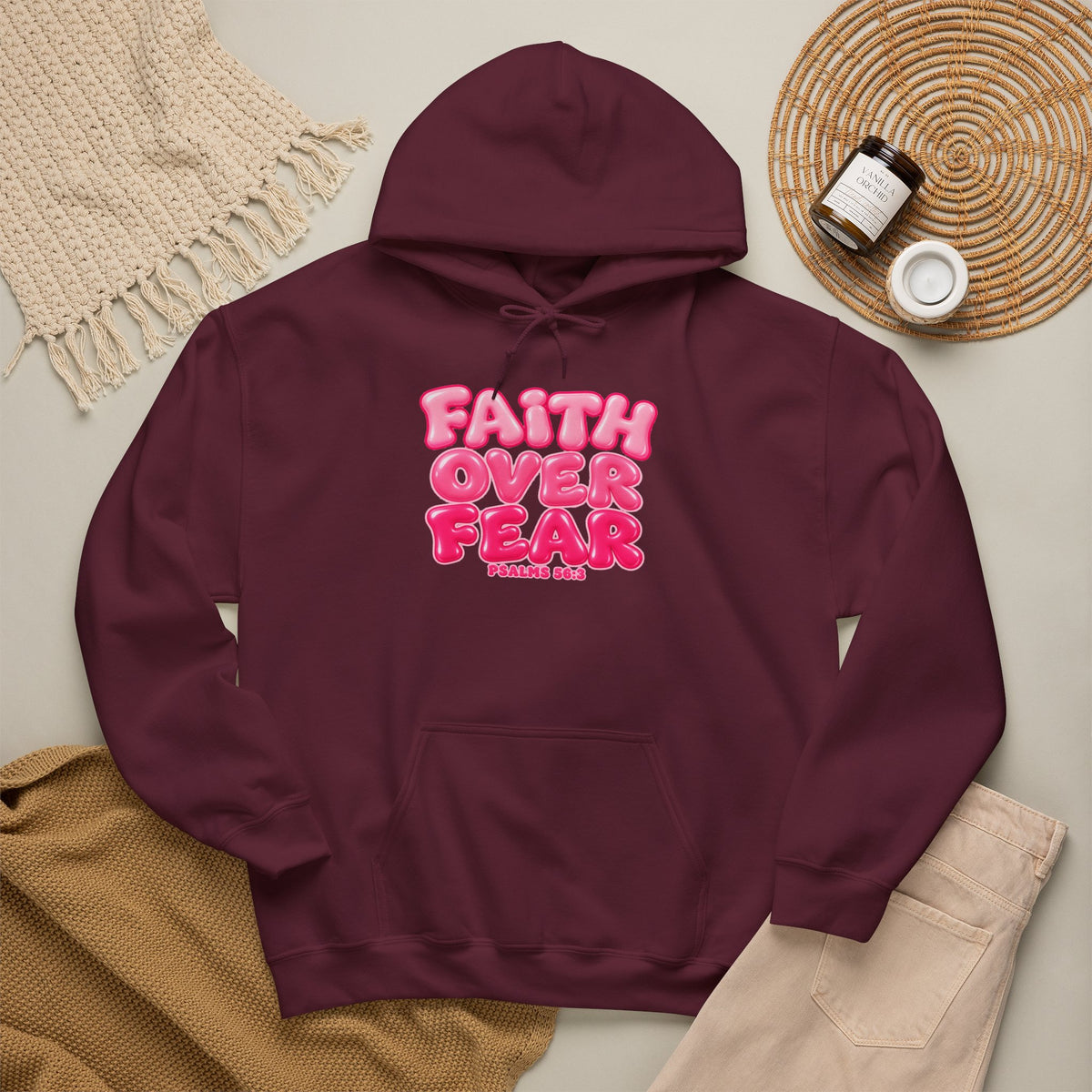 Faith Over Fear Inspirational Hoodie