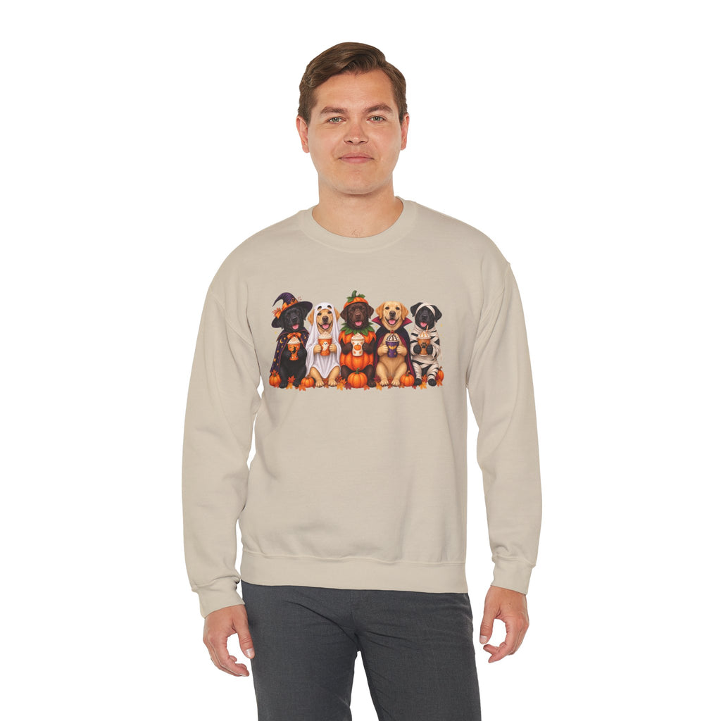 Halloween Dogs Crewneck Sweatshirt — Cute Puppies in Costumes Fall Pullover