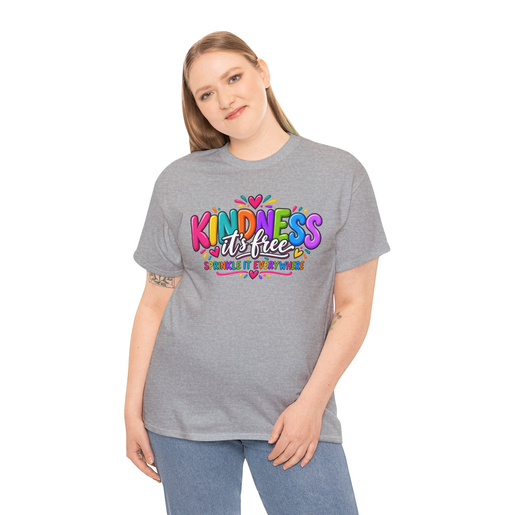 Kindness Is Free Rainbow Tee — Cute Positive Message T-Shirt