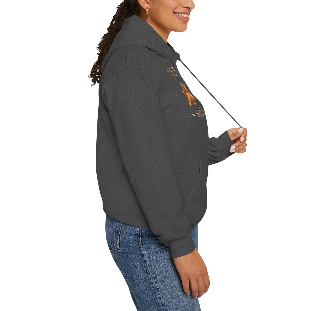 Walking by Faith Christian Highland Cow Hoodie