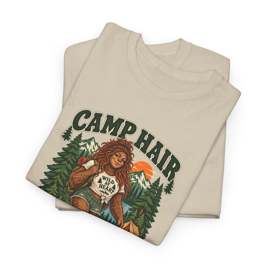 Camp Hair Don't Care T-Shirt — Retro Camping Graphic Tee