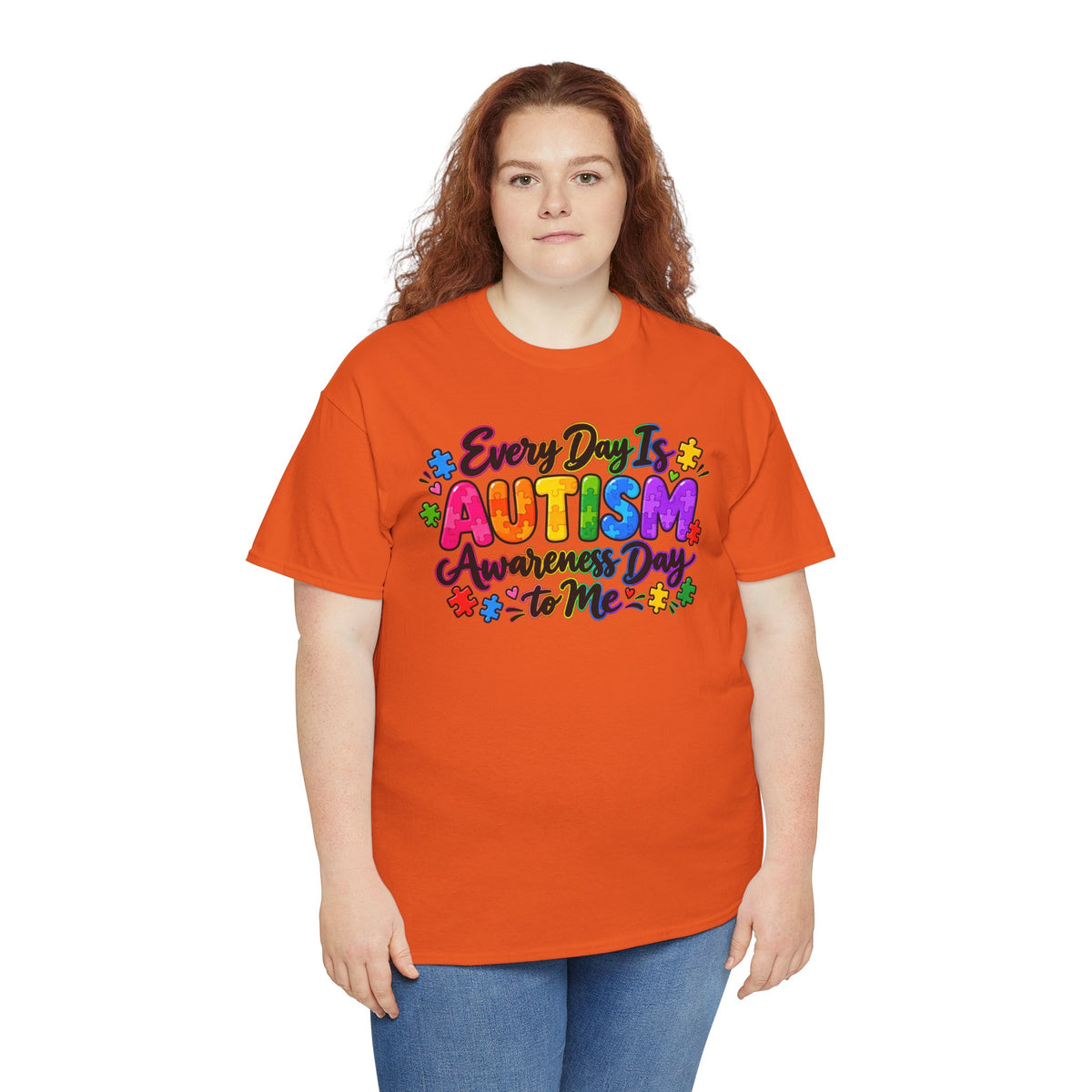 Autism Awareness T-Shirt — "Every Day Is Autism Awareness Day to Me" Colorful Puzzle Tee