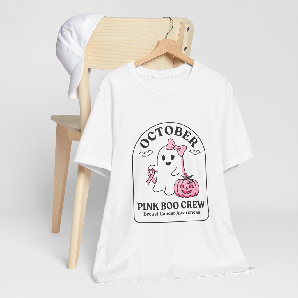 October Pink Boo Crew Tee — Breast Cancer Awareness Ghost T-Shirt