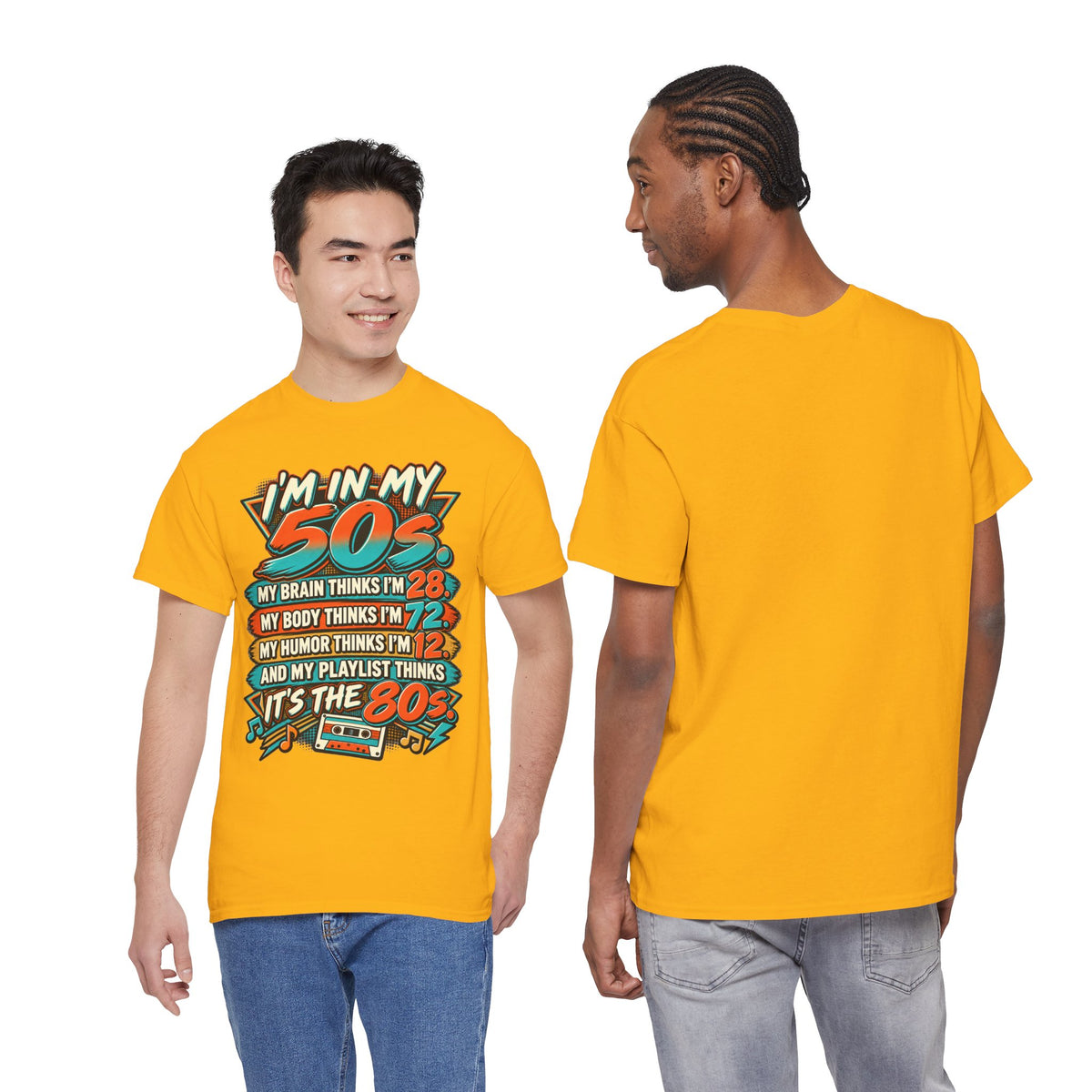 Retro 50s Birthday T‑Shirt — "I'm in My 50s" 80s Playlist Cassette Tee