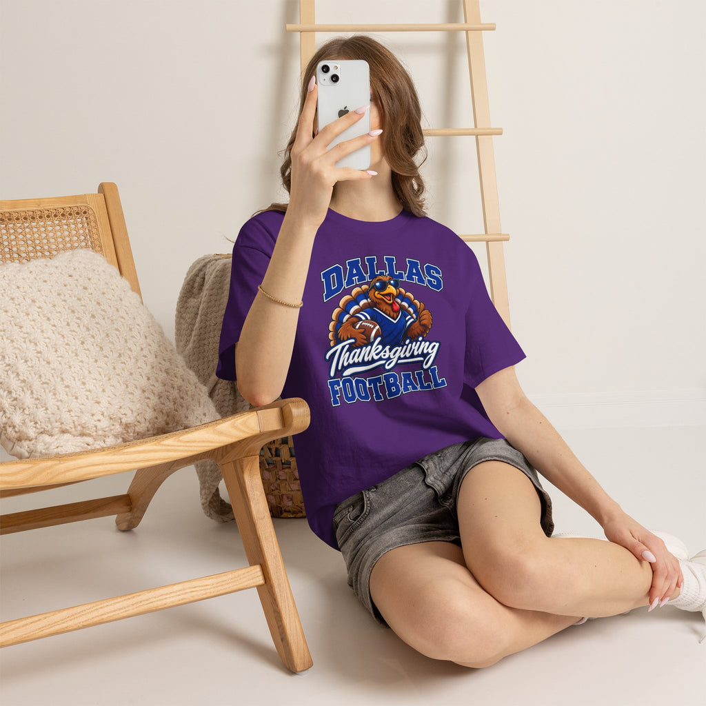 Dallas Thanksgiving Football T-Shirt — Turkey Mascot Game Day Tee