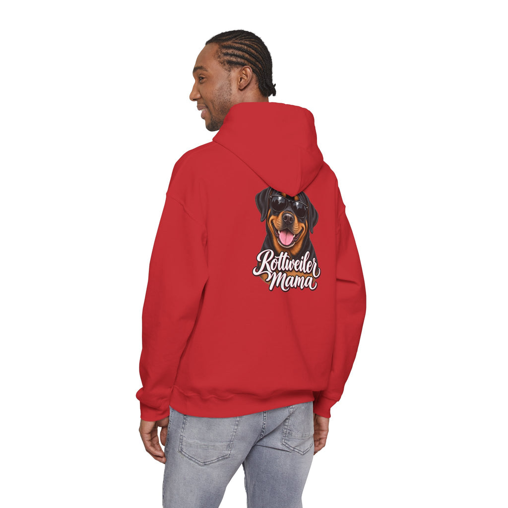 Rottweiler Mama Hoodie — Cute Rottie Portrait Pullover for Dog Moms