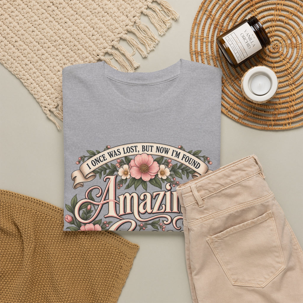 Amazing Grace Floral T-Shirt — Vintage Christian Faith Tee