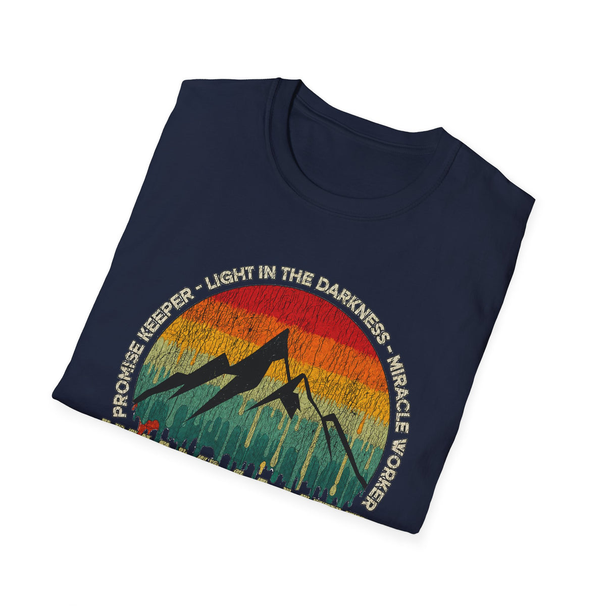 Waymaker Mountain T-Shirt — “Promise Keeper, Light in the Darkness” Christian Graphic Tee
