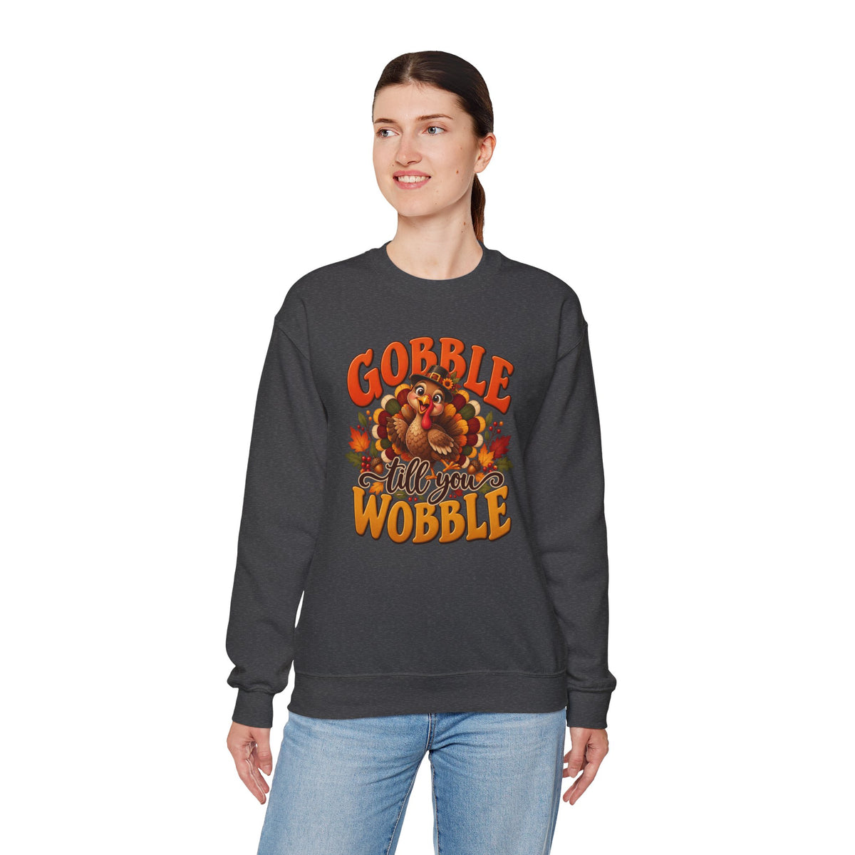 Thanksgiving Turkey 'Gobble Till You Wobble' Crewneck Sweatshirt