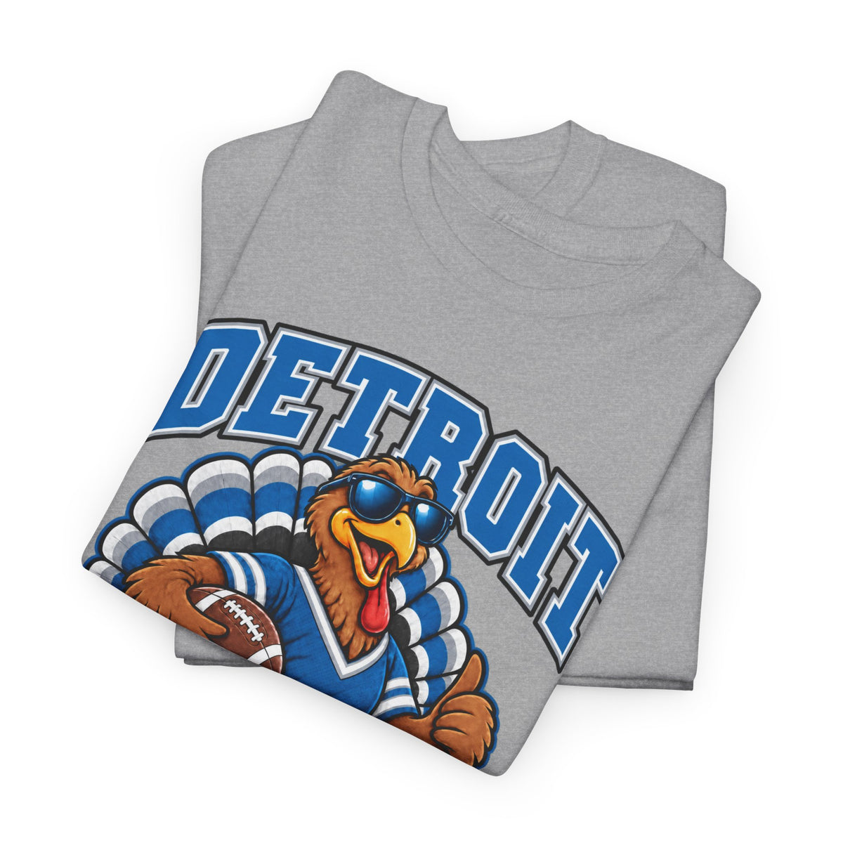 Detroit Thanksgiving Football Tee — Turkey Mascot Game Day Shirt