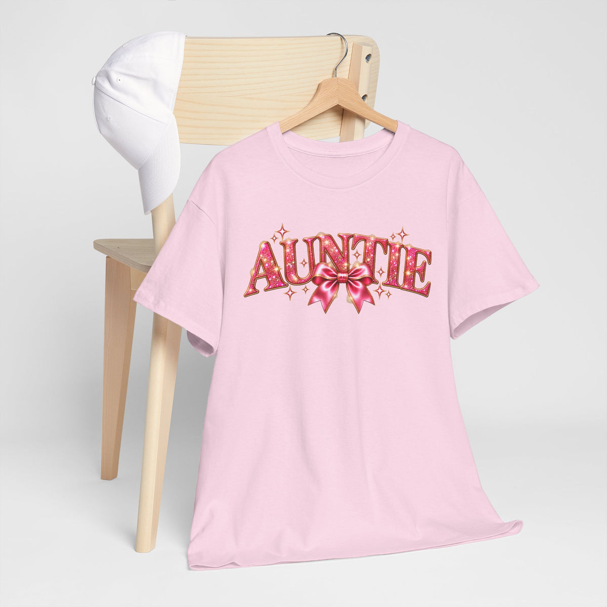 Auntie Graphic T-Shirt | Pink Bow Design