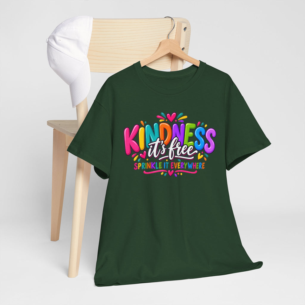 Kindness Is Free Rainbow Tee — Cute Positive Message T-Shirt