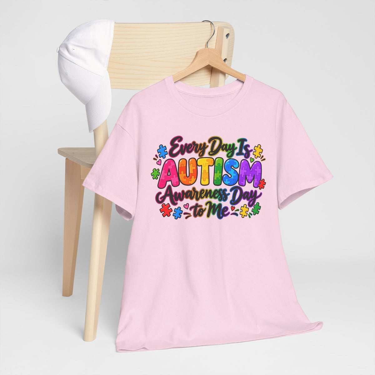 Autism Awareness T-Shirt — "Every Day Is Autism Awareness Day to Me" Colorful Puzzle Tee