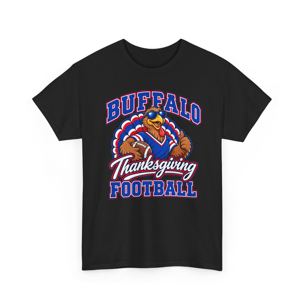 Buffalo Thanksgiving Football T-Shirt — Turkey Mascot Game Day Tee