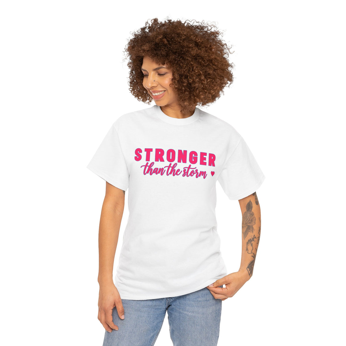 Stronger Than the Storm Tee - Inspirational Women's Resilience T-Shirt