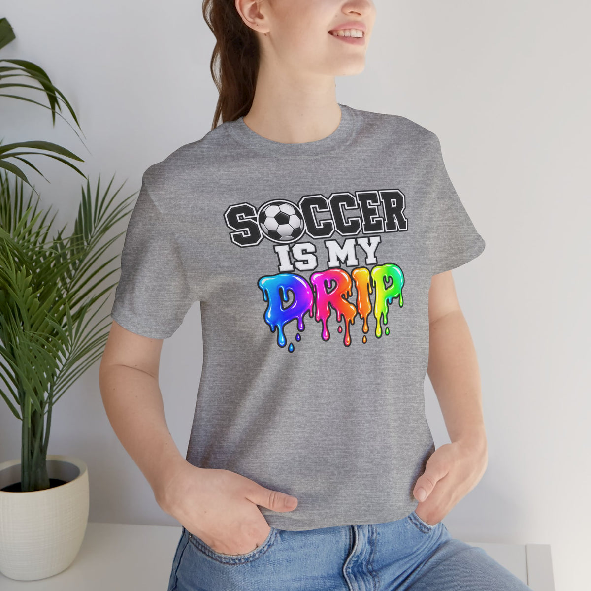Soccer Is My Drip T-Shirt — Colorful Rainbow Drip Soccer Tee for Players & Fans