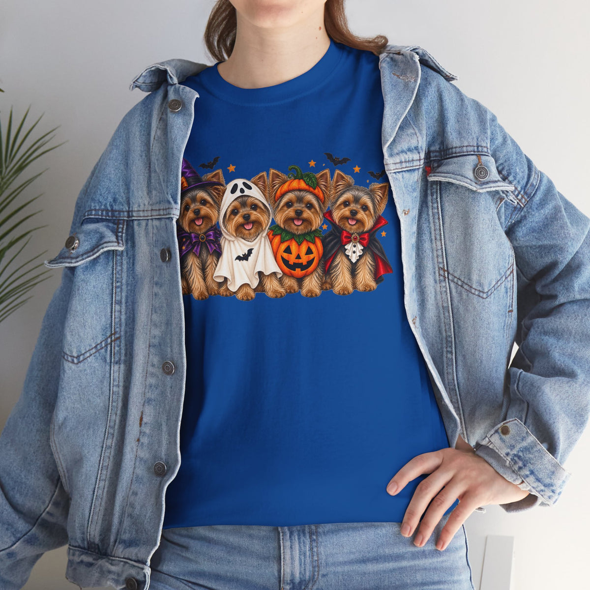 Halloween Yorkie T-Shirt — Cute Yorkies in Costumes (Pumpkin, Ghost, Witch, Vampire)