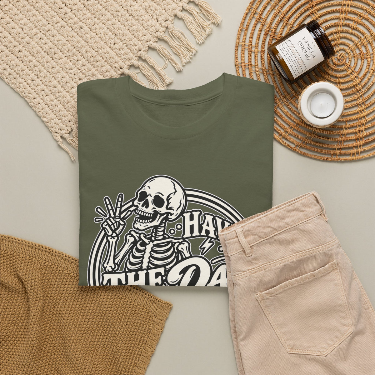 Have the Day You Deserve Tee — Vintage Skeleton Graphic T‑Shirt