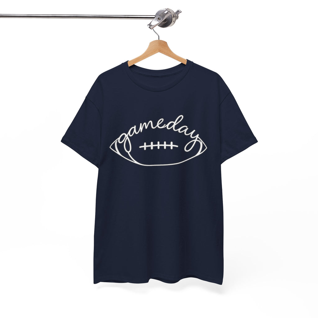 Gameday Football Tee — 'gameday' Script Football Graphic T-Shirt