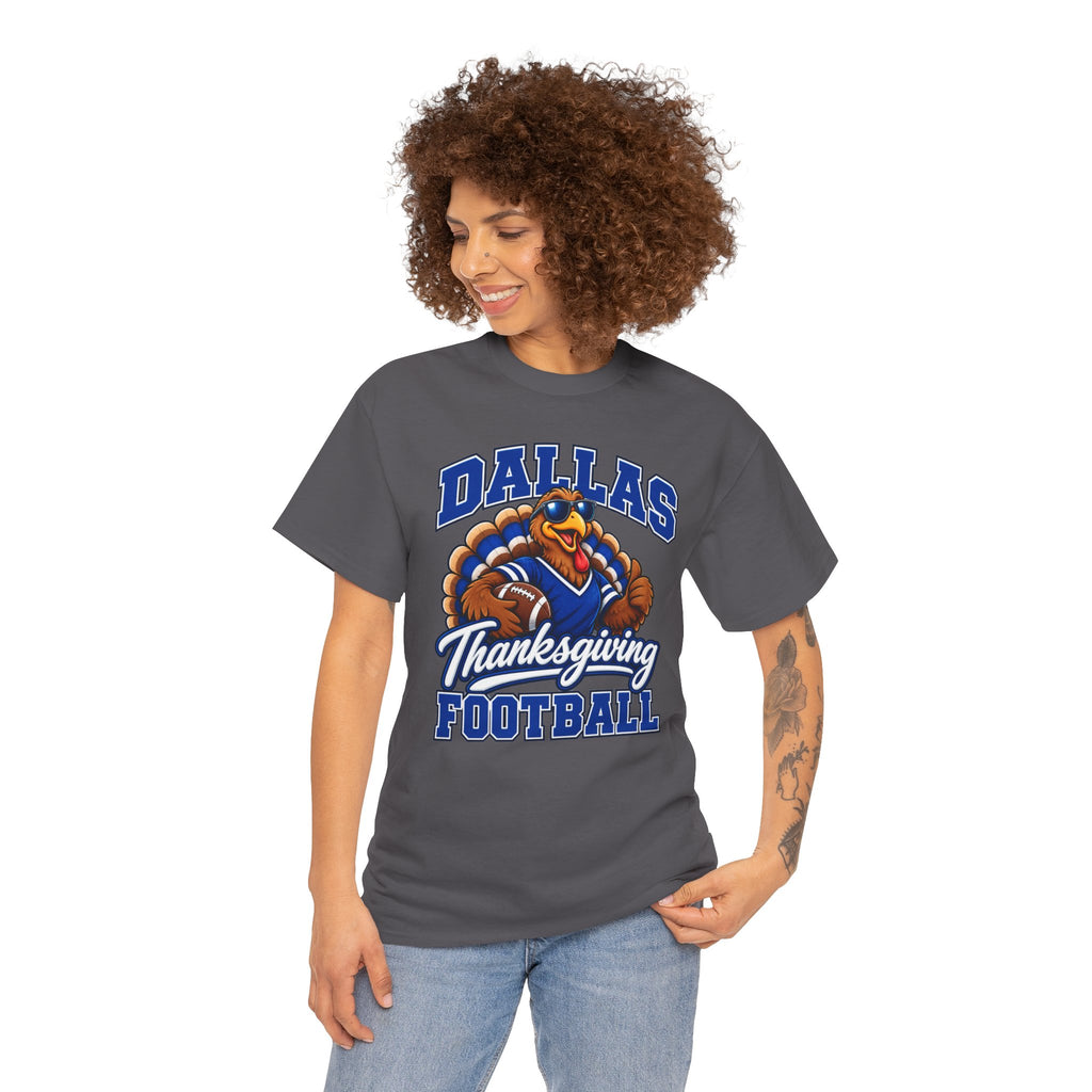 Dallas Thanksgiving Football T-Shirt — Turkey Mascot Game Day Tee