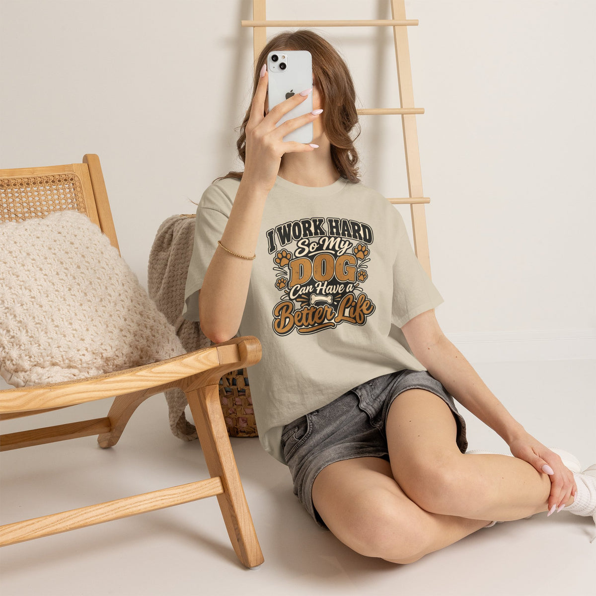 Dog Lover T‑Shirt — “I Work Hard So My Dog Can Have a Better Life”