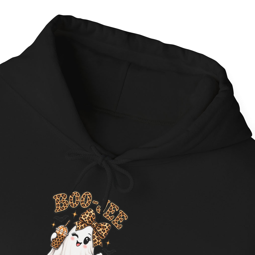 Leopard Bow Ghost Hoodie — Cute Halloween Pumpkin Sweatshirt