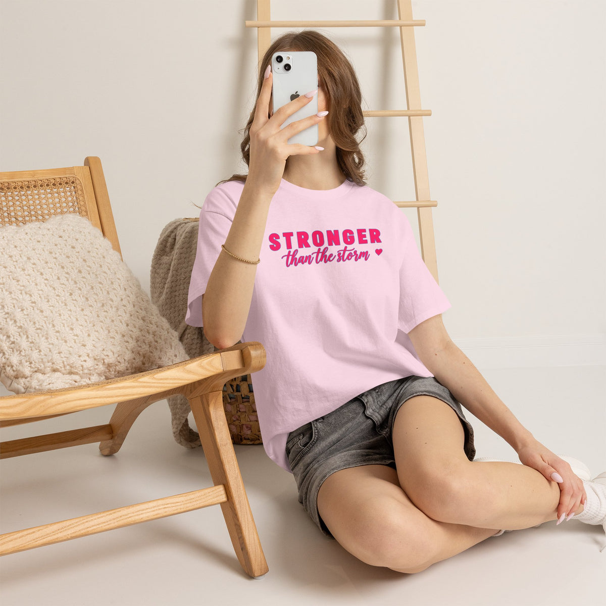 Stronger Than the Storm Tee - Inspirational Women's Resilience T-Shirt