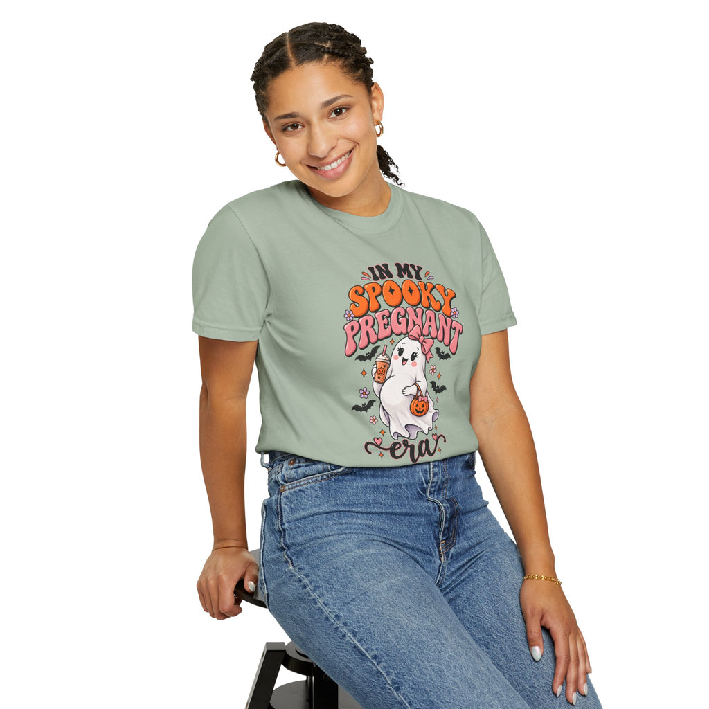 Pregnant Halloween T-Shirt — "In My Spooky Pregnant Era" Cute Ghost Maternity Tee