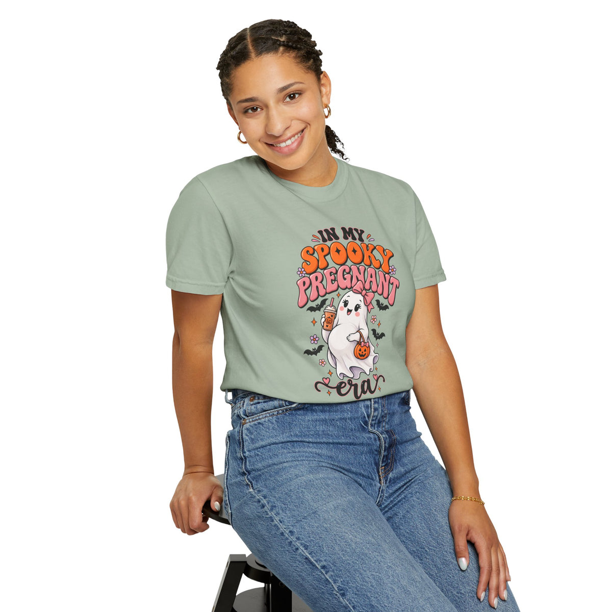 Pregnant Halloween T-Shirt — "In My Spooky Pregnant Era" Cute Ghost Maternity Tee