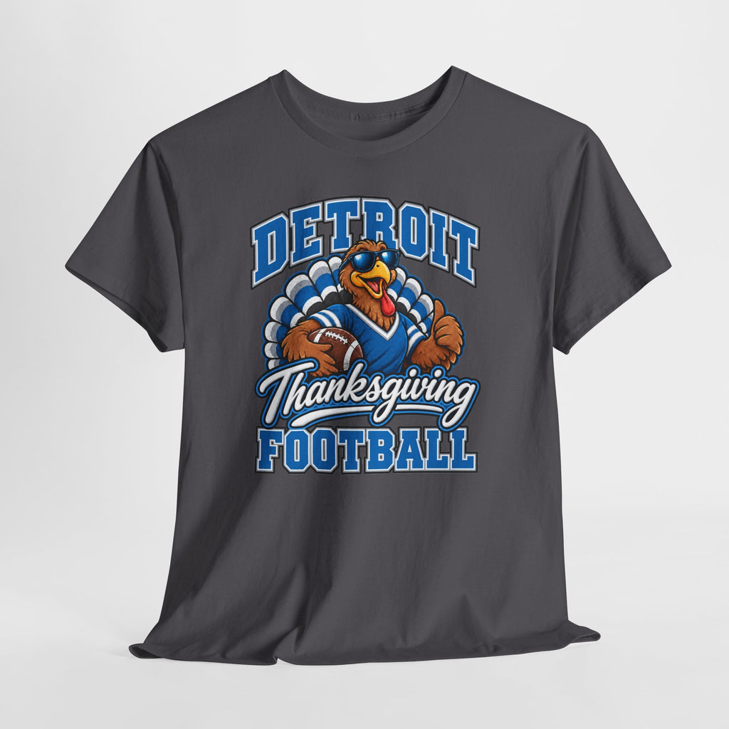Detroit Thanksgiving Football Tee — Turkey Mascot Game Day Shirt