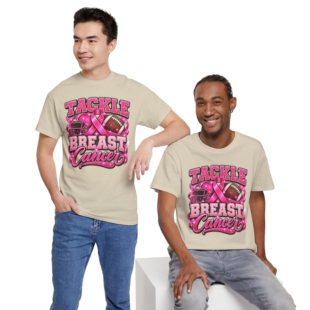 T-Shirt — "Tackle Breast Cancer" Pink Football Awareness Tee
