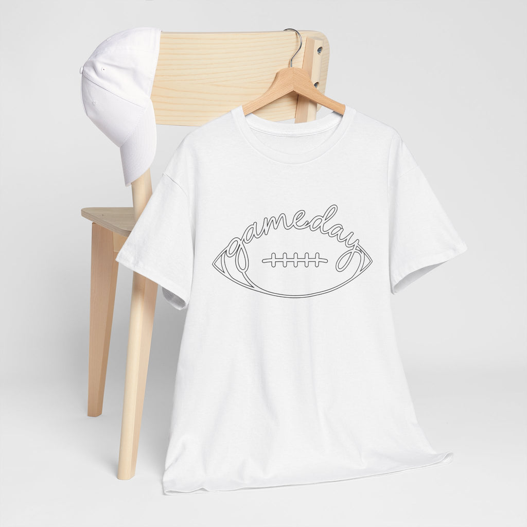Gameday Football Tee — 'gameday' Script Football Graphic T-Shirt