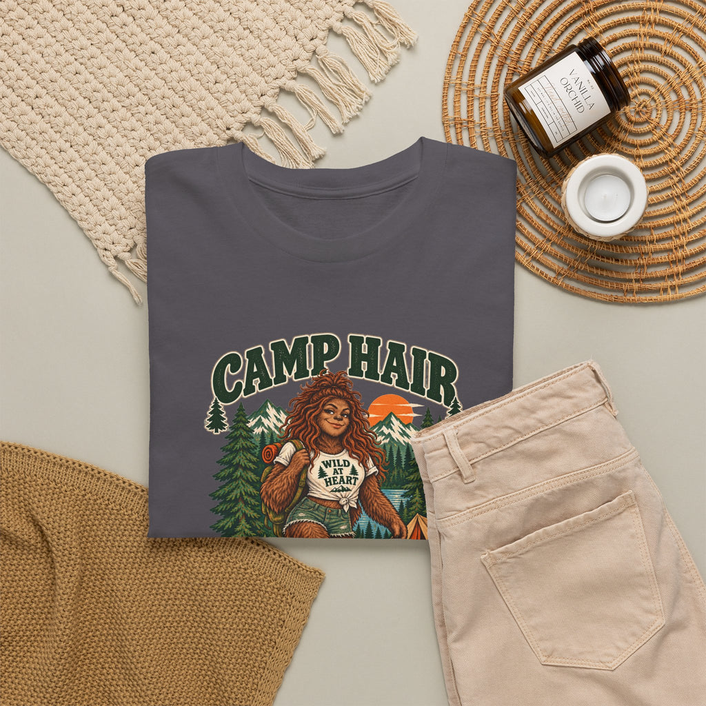 Camp Hair Don't Care T-Shirt — Retro Camping Graphic Tee