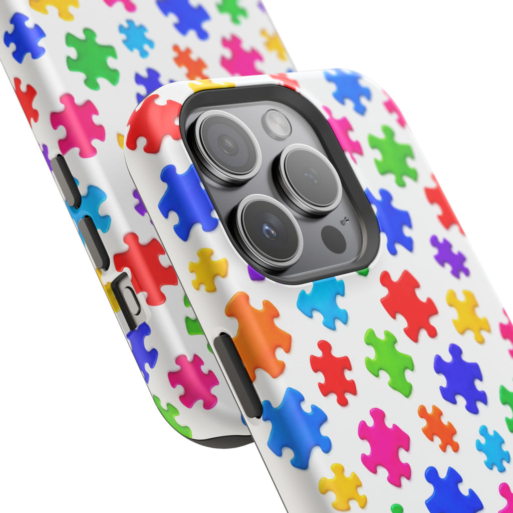 Autism Puzzle Pattern Magnetic Impact-Resistant Phone Case