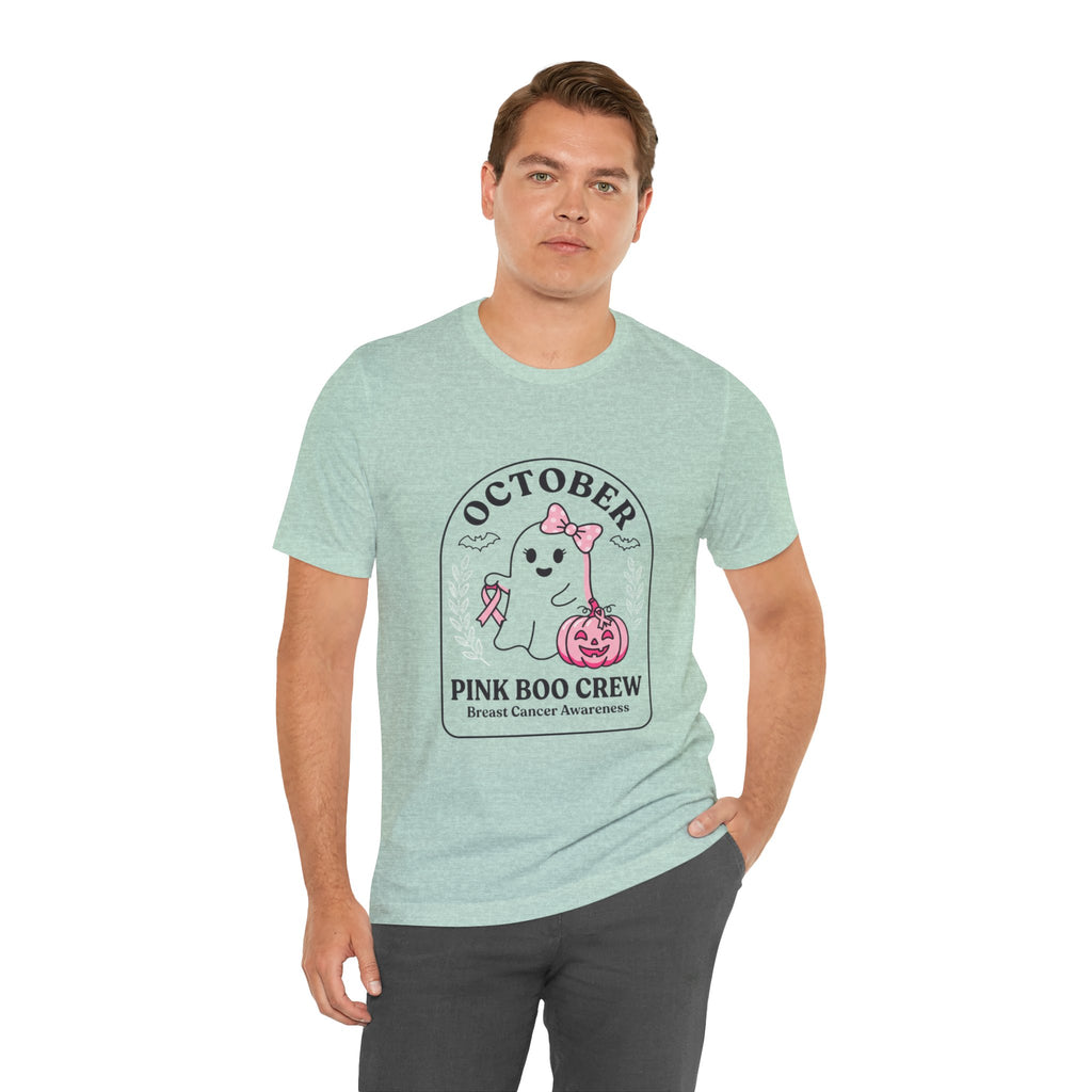 October Pink Boo Crew Tee — Breast Cancer Awareness Ghost T-Shirt